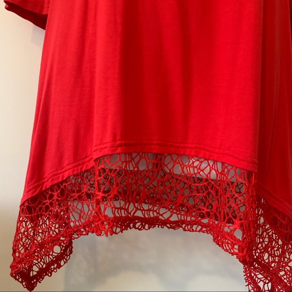 New with tags Cupio red off the shoulder top size small - Picture 5 of 5